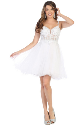 Short Wedding Dress White may queen MQ1693