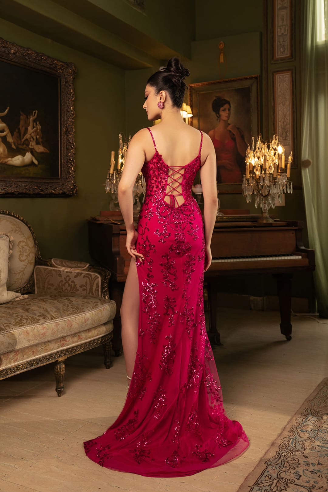 Special Occasion Dress High Slit Sequin Mermaid By May Queen MQ2118 - Dress