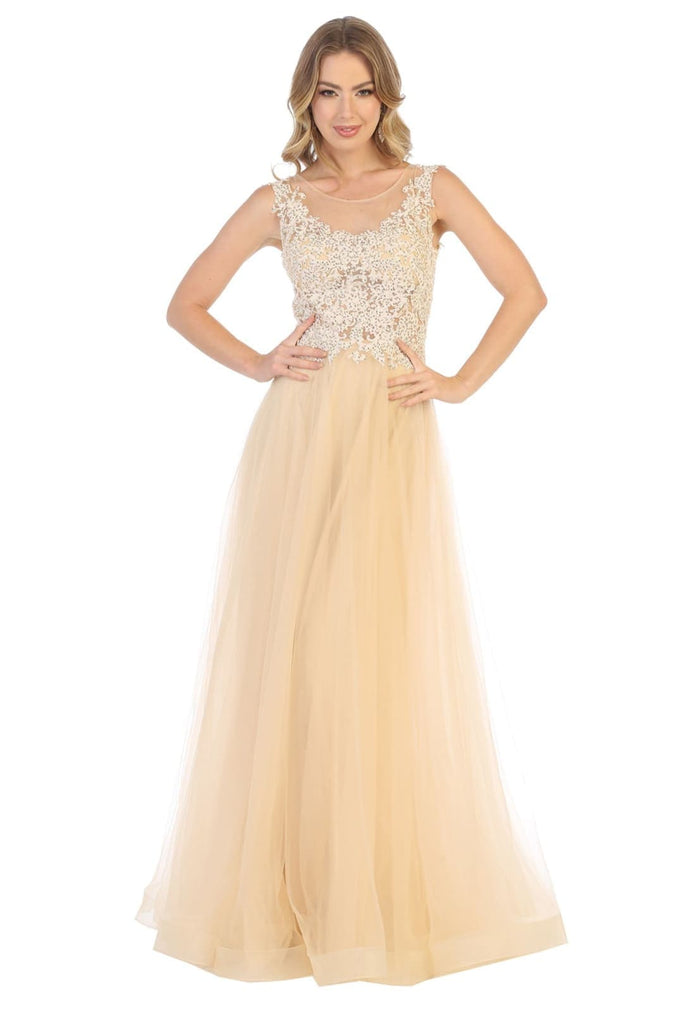 Special Occasion Formal Dress And Plus Size - CHAMPAGNE / 4