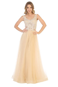 Special Occasion Formal Dress And Plus Size - CHAMPAGNE / 4