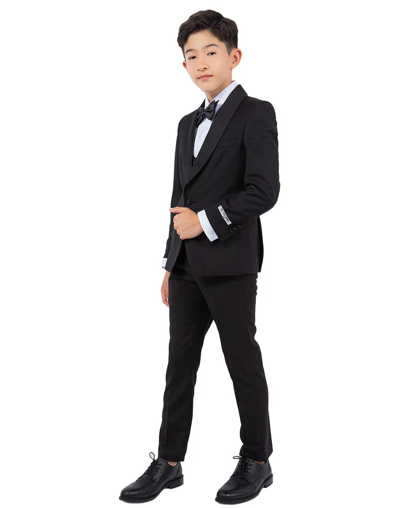 Boys Tuxedos in Color Black Toddler Suit for Kids Set by Stacy Adams Designer