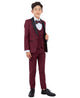 Boys Tuxedos in Color Burgundy Toddler Suit for Kids Set by Stacy Adams Designer