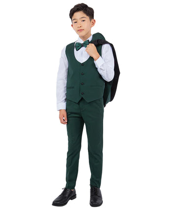 Boys Tuxedos in Color Green Toddler Suit for Kids Set by Stacy Adams Designer
