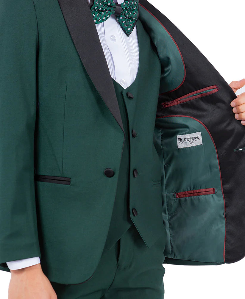 Boys Tuxedos in Color Green Toddler Suit for Kids Set by Stacy Adams Designer