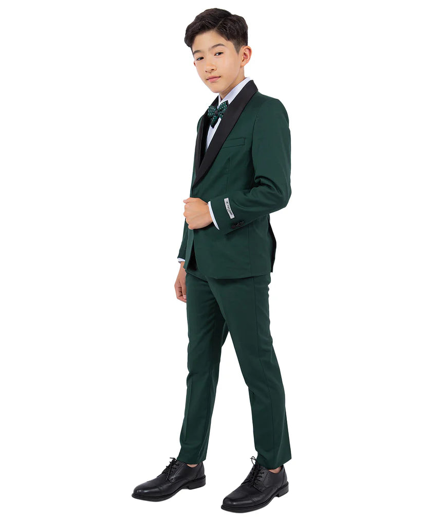 Boys Tuxedos in Color Green Toddler Suit for Kids Set by Stacy Adams Designer