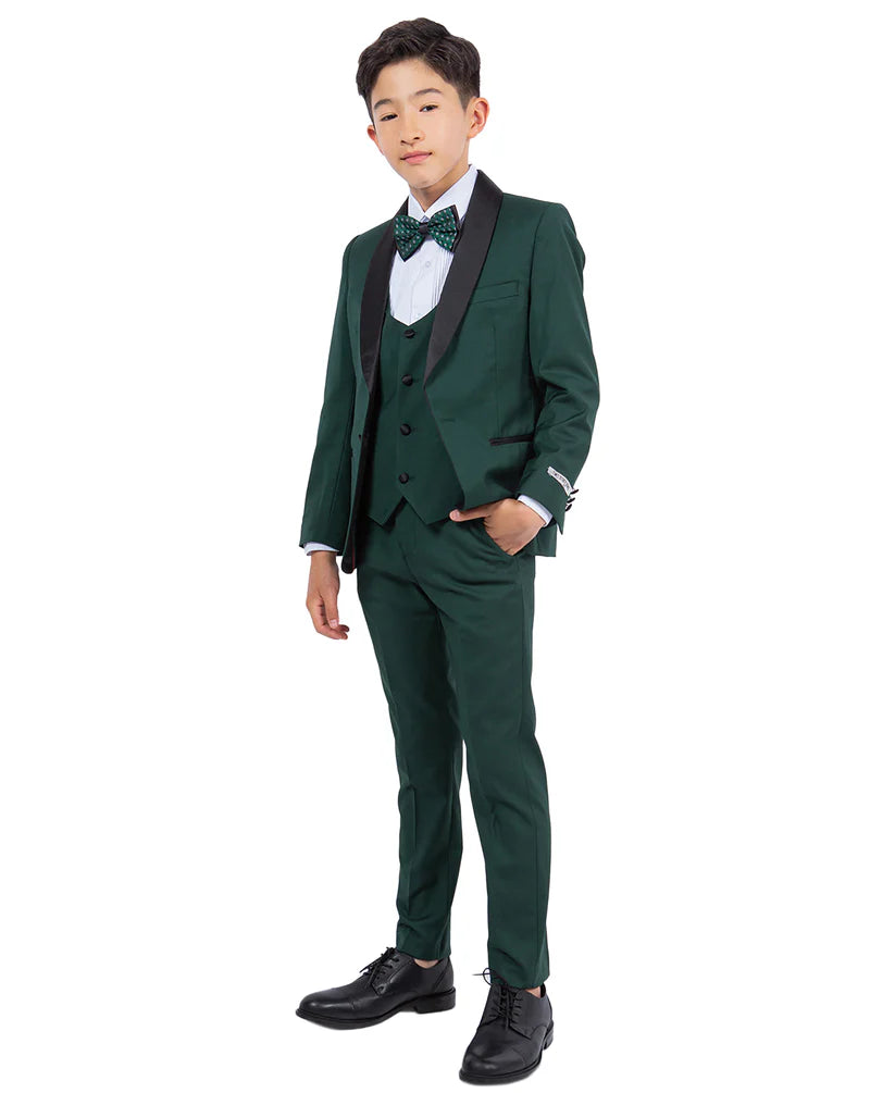 Boys Tuxedos in Color Green Toddler Suit for Kids Set by Stacy Adams Designer