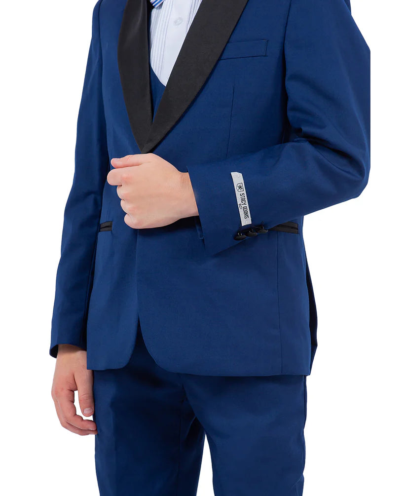 Boys Tuxedos in Color Indigo Toddler Suit for Kids Set by Stacy Adams Designer