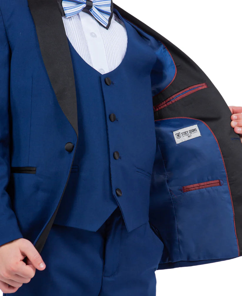 Boys Tuxedos in Color Indigo Toddler Suit for Kids Set by Stacy Adams Designer
