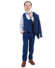 Boys Tuxedos in Color Indigo Toddler Suit for Kids Set by Stacy Adams Designer