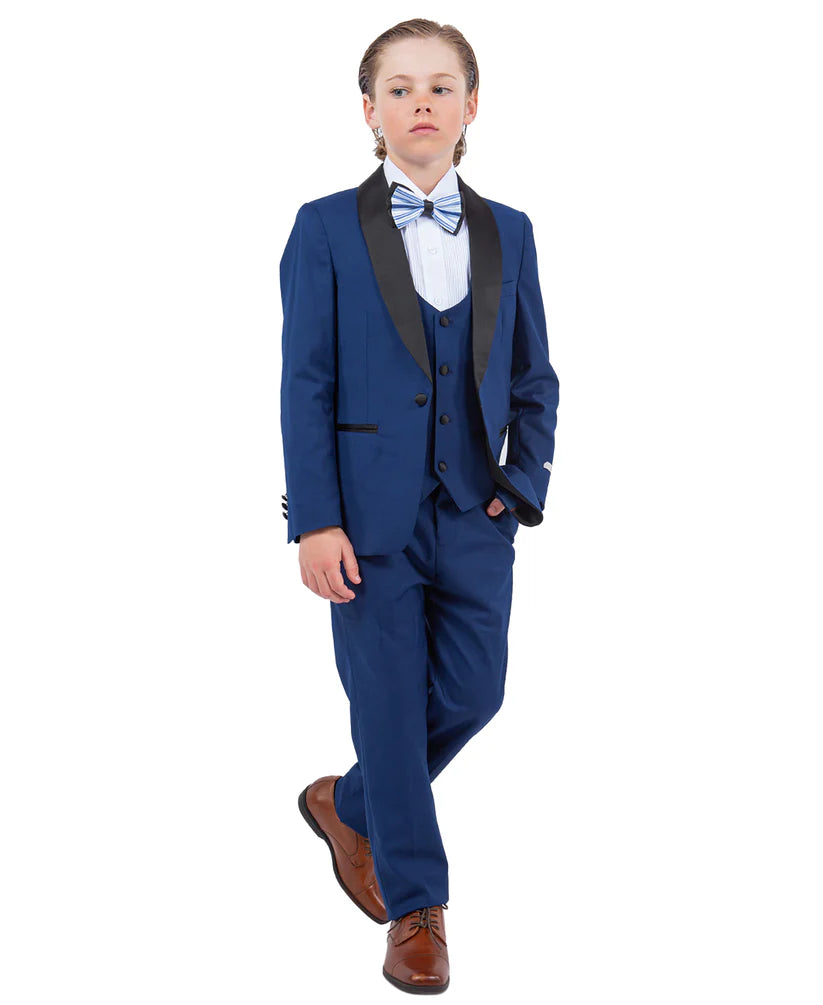 Boys Tuxedos in Color Indigo Toddler Suit for Kids Set by Stacy Adams Designer