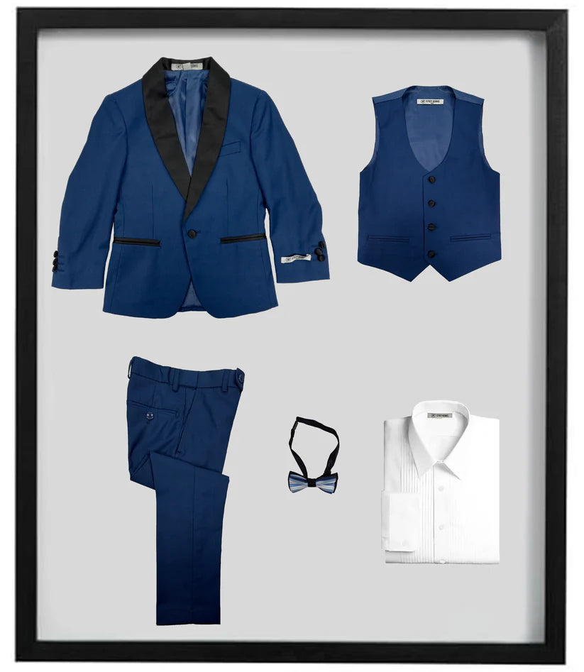 Boys Tuxedos in Color Indigo Toddler Suit for Kids Set by Stacy Adams Designer