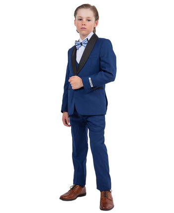 Boys Tuxedos in Color Indigo Toddler Suit for Kids Set by Stacy Adams Designer