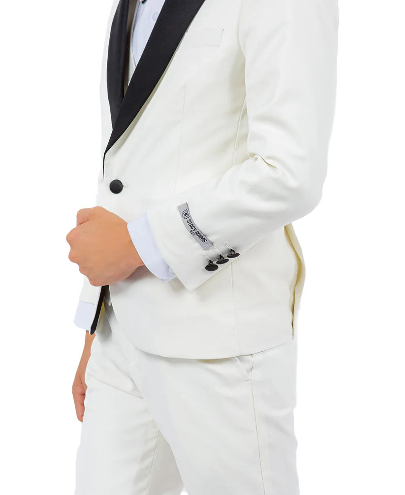 Boys Tuxedos in Color Ivory Toddler Suit for Kids Set by Stacy Adams Designer