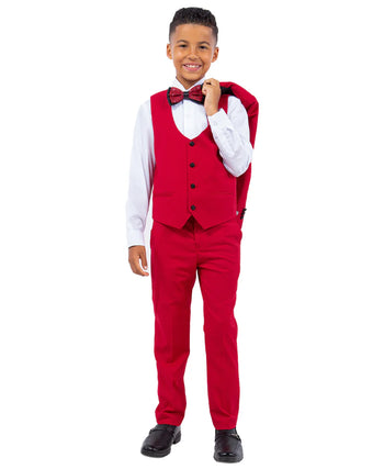 Boys Tuxedos in Color Red Toddler Suit for Kids Set by Stacy Adams Designer