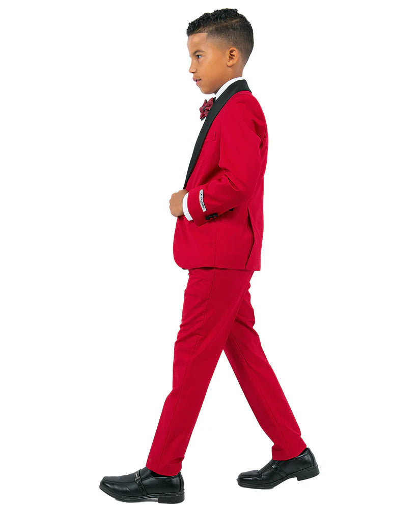 Boys Tuxedos in Color Red Toddler Suit for Kids Set by Stacy Adams Designer