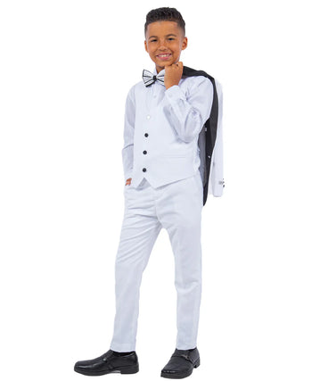 Boys Tuxedos in Color White Toddler Suit for Kids Set by Stacy Adams Designer
