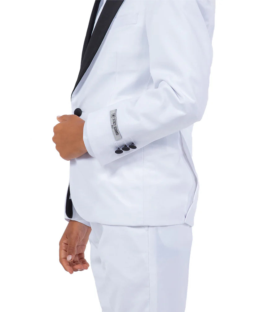 Boys Tuxedos in Color White Toddler Suit for Kids Set by Stacy Adams Designer