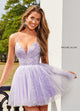 Rachel Allan 40179 Star Beaded Short Halter Dress