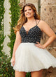 Rachel Allan 40179 Star Beaded Short Halter Dress