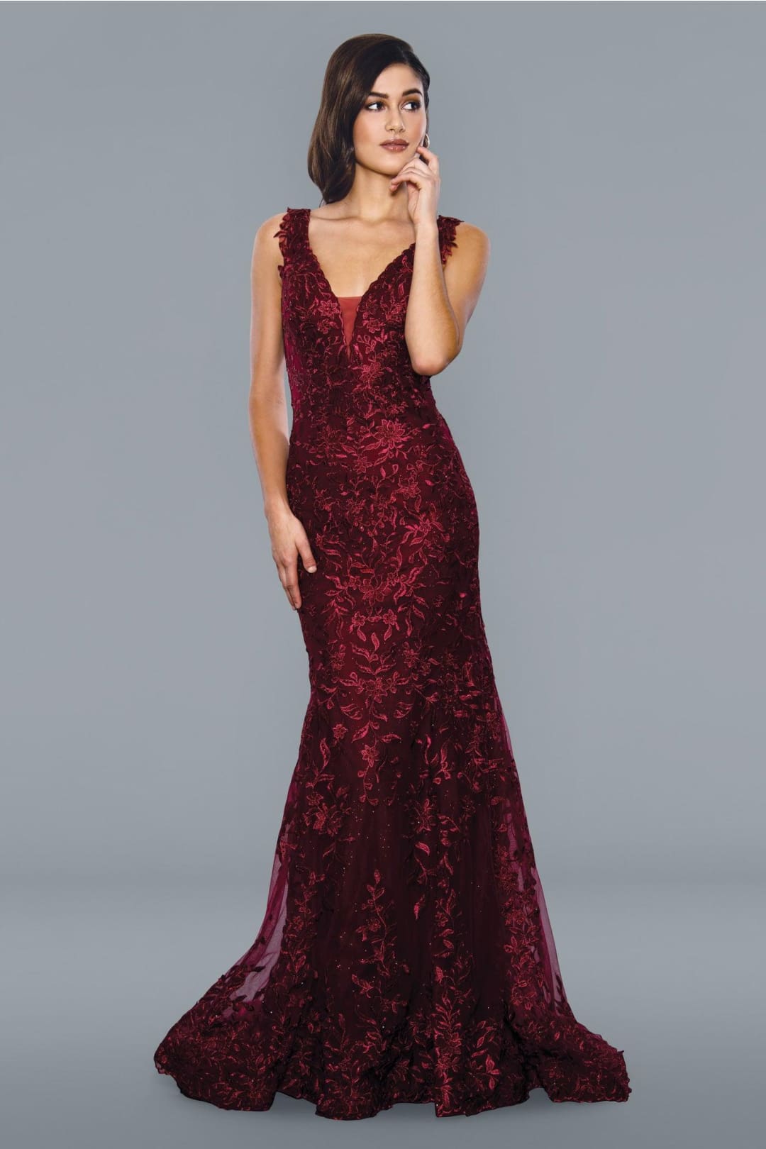 strapless open back dress Stella Couture 20041 Long Fitted Sleeveless Prom Gown