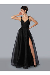 Prom Dresses Long Prom Formal Glitter Dress Black