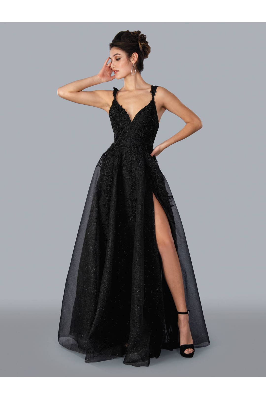 Prom Dresses Long Prom Formal Glitter Dress Black