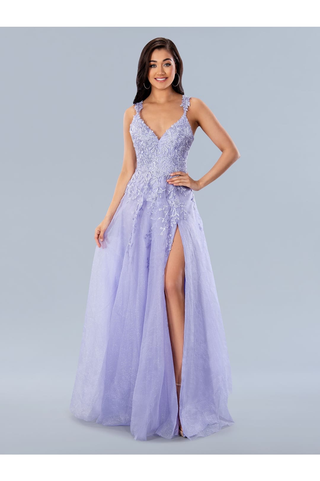 Prom Dresses Long Prom Formal Glitter Dress Lilac