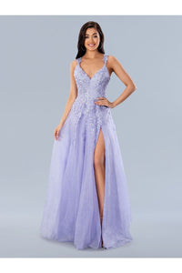 Prom Dresses Long Prom Formal Glitter Dress Lilac