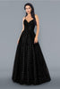 Long Spaghetti Straps Evening Gown Black