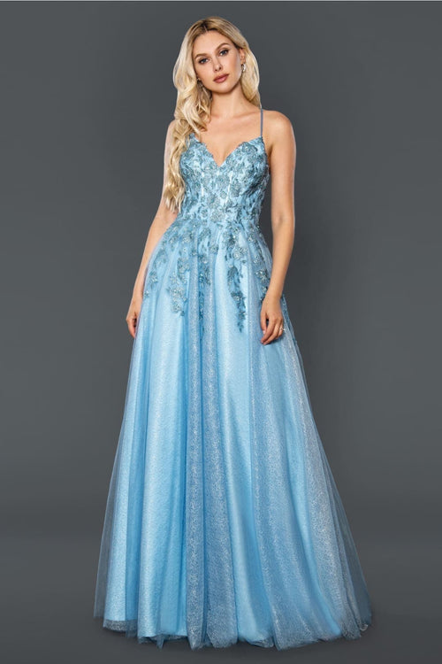 Stella Couture 21036 Strappy Back Embroidered Prom Dress - Dress