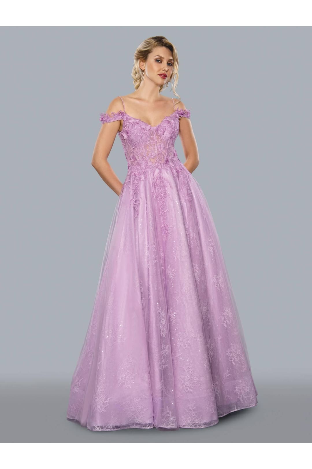 Stella Couture 21038 Off Shoulder Long Prom Dress