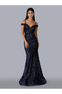 Stella Couture 21044 Long Off Shoulder Evening Dress