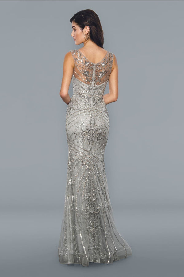 Stella Couture 21048 Plus Size Silver Evening Gown