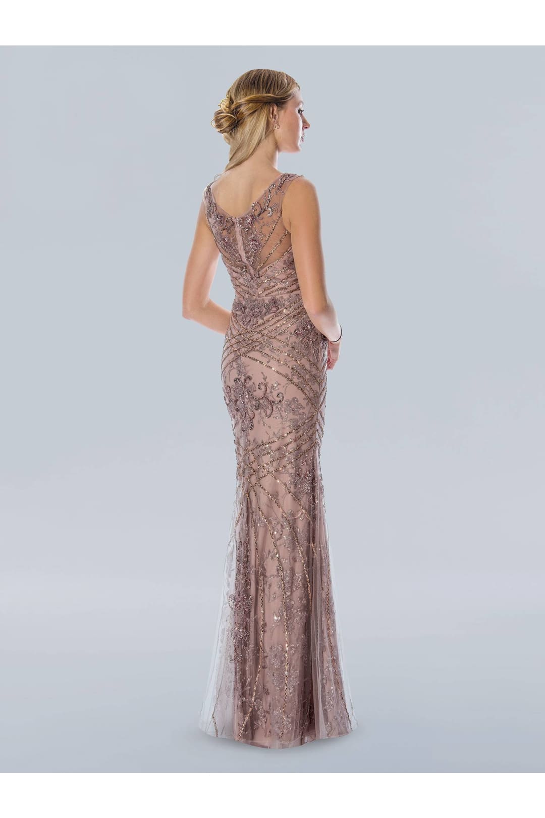 Sleeveless Long Evening Gown Prom Dress Rose