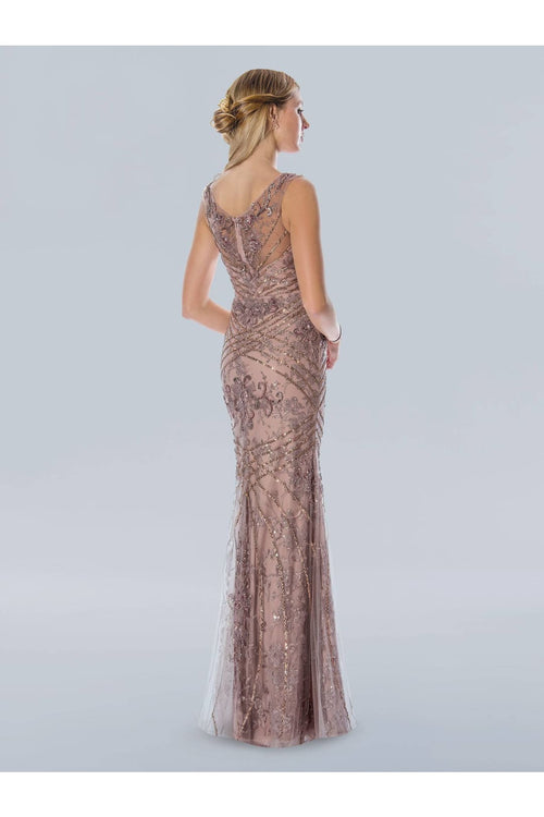 Sleeveless Long Evening Gown Prom Dress Rose