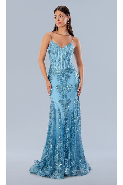 Prom Dresses Long Formal Glitter Prom Dress Blue