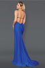 Stella Couture 22038 Sexy Exposed Back V-neck Prom Evening Gown - ROYAL BLUE / Dress