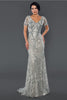 Mother of the Bride Dresses Long Formal Embellished Mother of the Bride Dress Silver