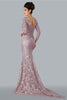 Stella Couture 22355 3/4 Sleeve Floral Embroidered Evening Dress - ROSE / 8 - Dresses