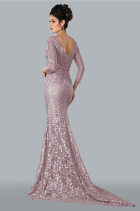 Clearance Rose Size 14 Formal Long Fitted Evening Dress By Stella Couture 22355