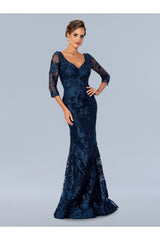 22361 Formal Mother of the Bride Long Dress Navy