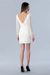 Stella Couture 22754 Chic Long sleeves V-neckline Semi Formal Dress - Dress
