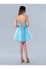 Stella Couture 22770 Blue Short Corset Lace Up Back Homecoming Dress
