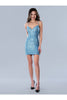 Stella Couture 22775 Mini Lace Up Sequined Semi formal Dress - BLUE / 10