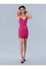 Stella Couture 22775 Mini Lace Up Sequined Semi formal Dress - FUCHSIA / 6