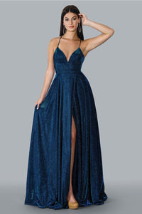 Stella Couture 23169 Long Spaghetti Strap Evening Gown - Prom Dresses