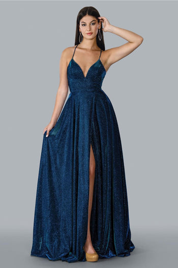 Stella Couture 23169 Long Spaghetti Strap Evening Gown - Prom Dresses