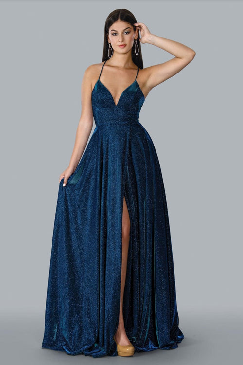 Stella Couture 23169 Long Spaghetti Strap Evening Gown - Prom Dresses