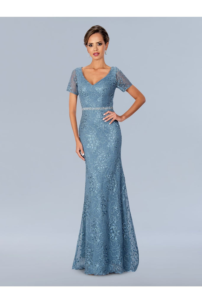 Stella Couture 23325 Long Formal Evening Gown Slate