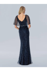 Mother of the Bride Dresses Long Formal Beaded Mother of the Bride Dress Navy